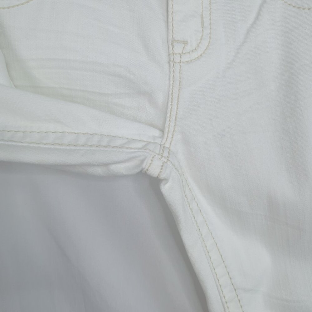 Miss Me White Skinny Jeans 27 Mid Rise Ankle Blue Embroidery - Picture 4 of 10